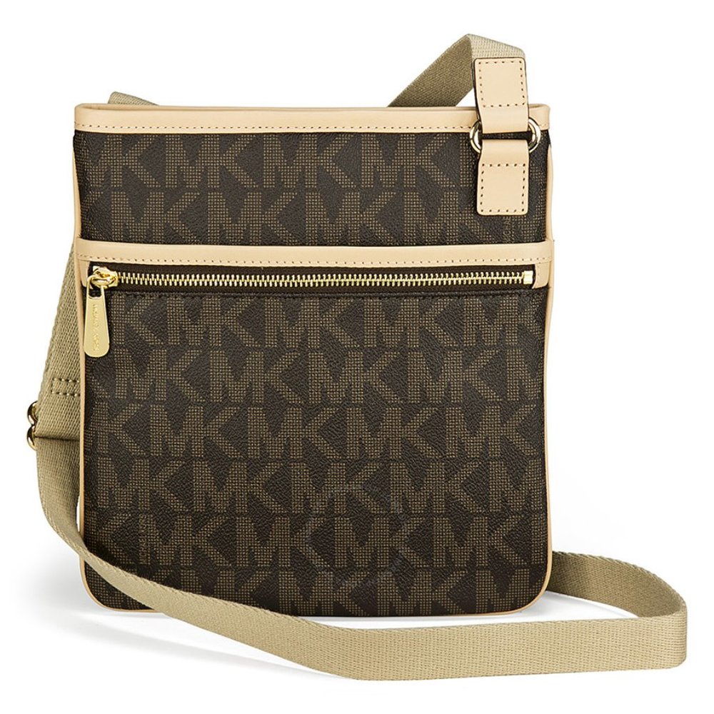 Michael Kors 'Jet Set' Large Monogrammed Crossbody